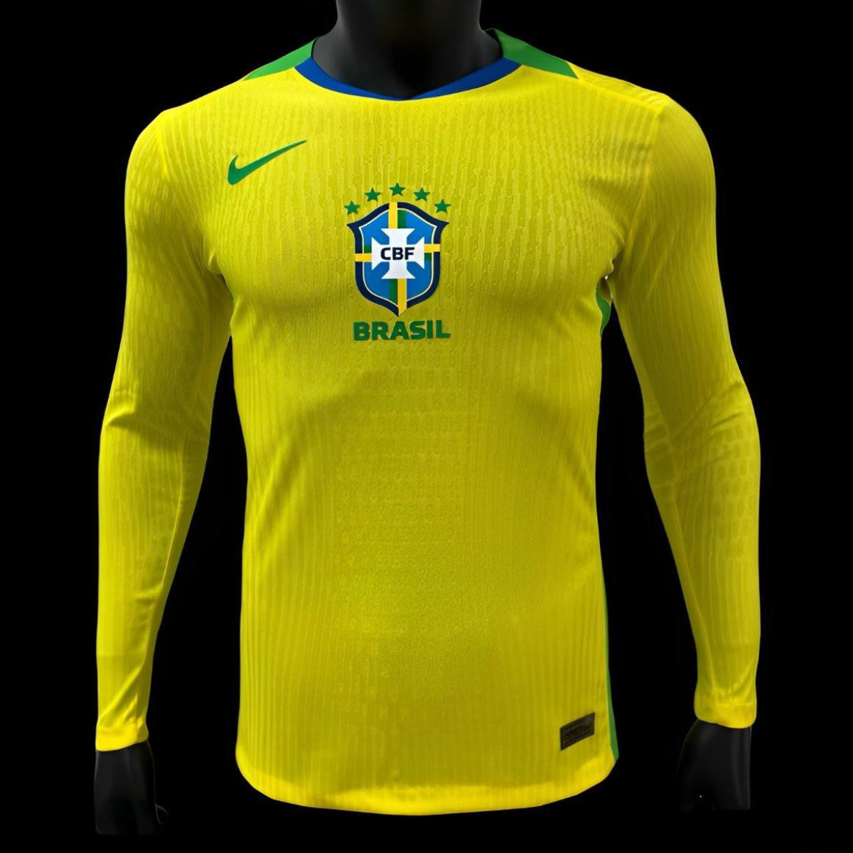 Player Version 2025 Brazil Home Long Sleeve Jersey