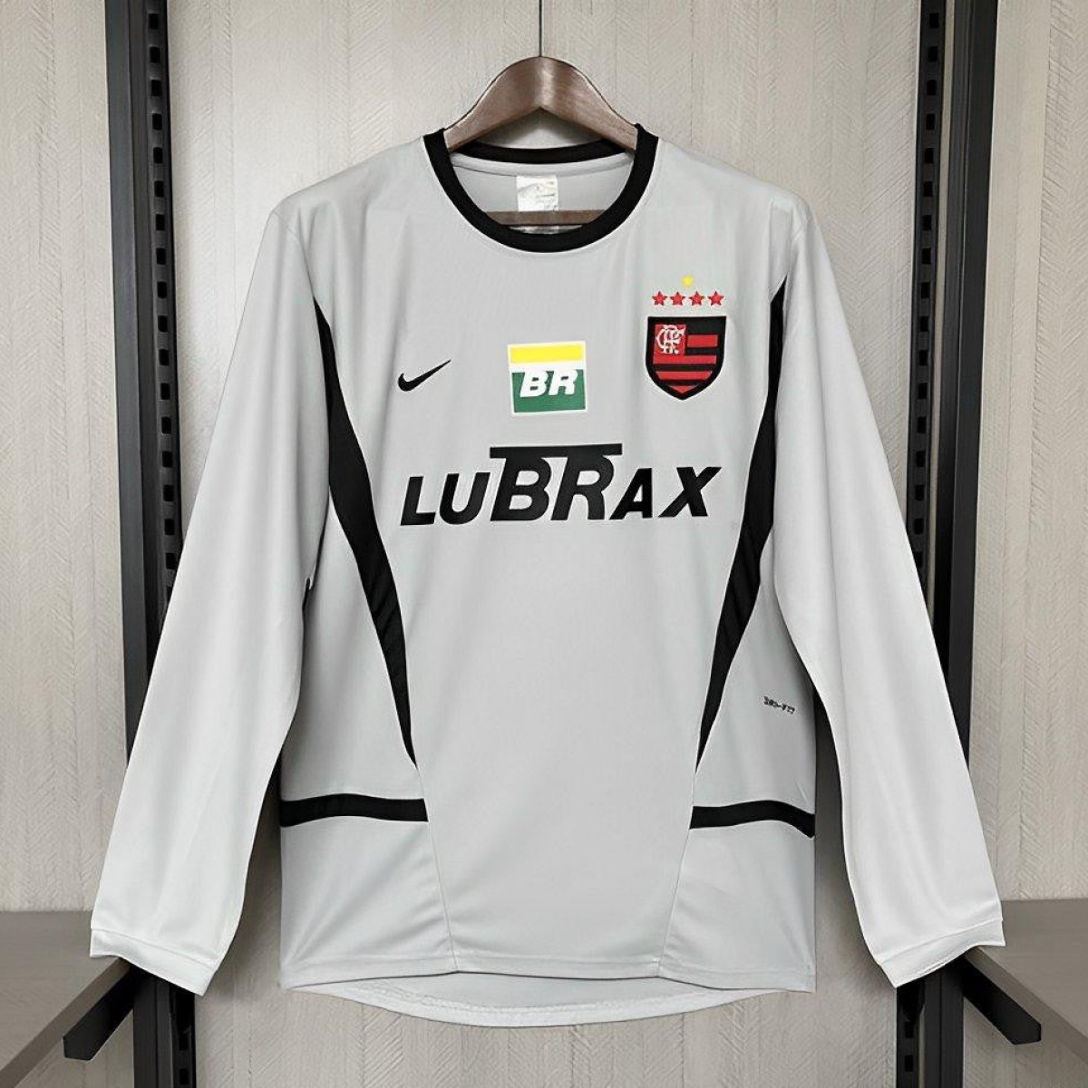 02/03 Retro Flamengo Grey Goalkeeper Long Sleeve Grey Jersey