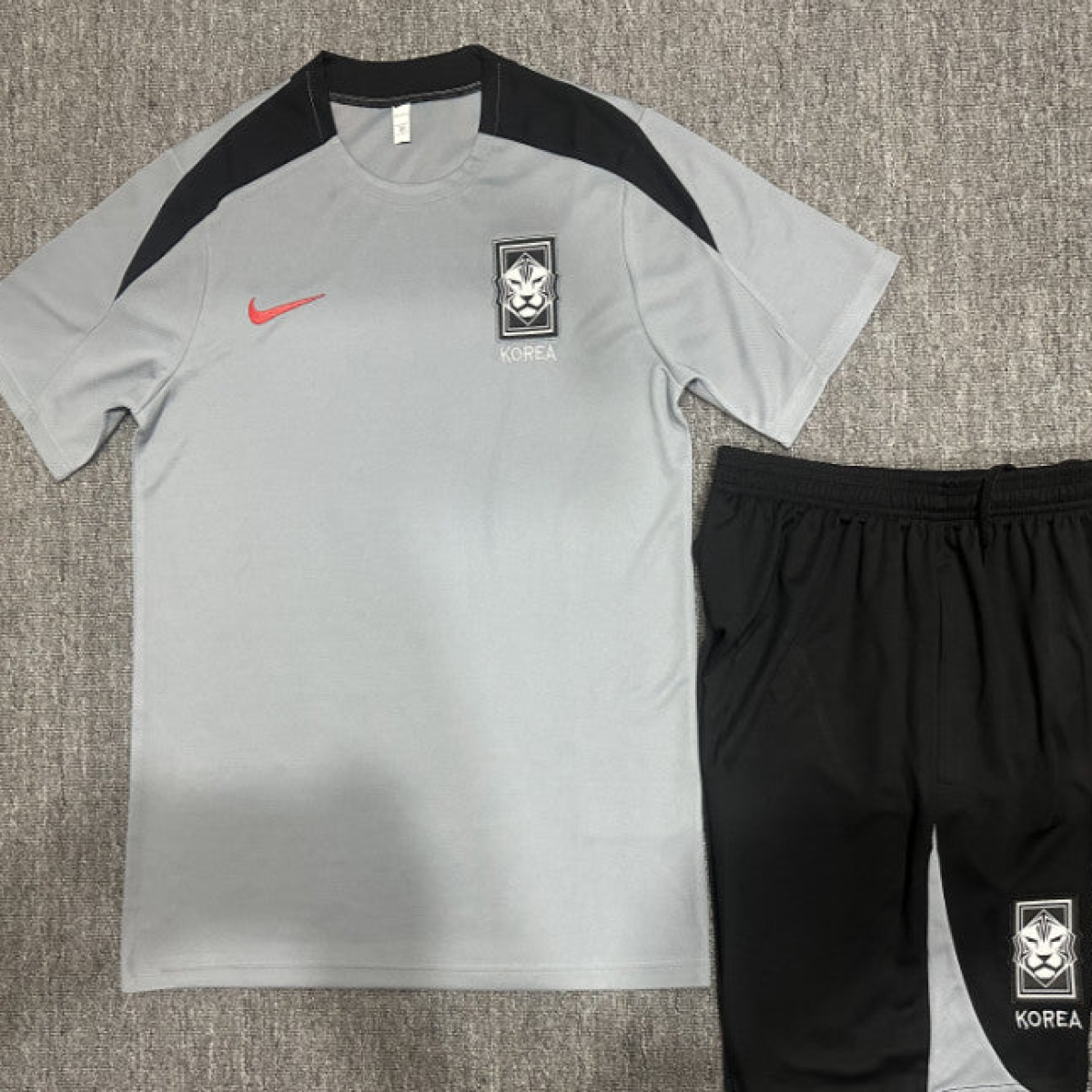 2024 Kids South Korea Grey Short Sleeve Jersey+Shorts