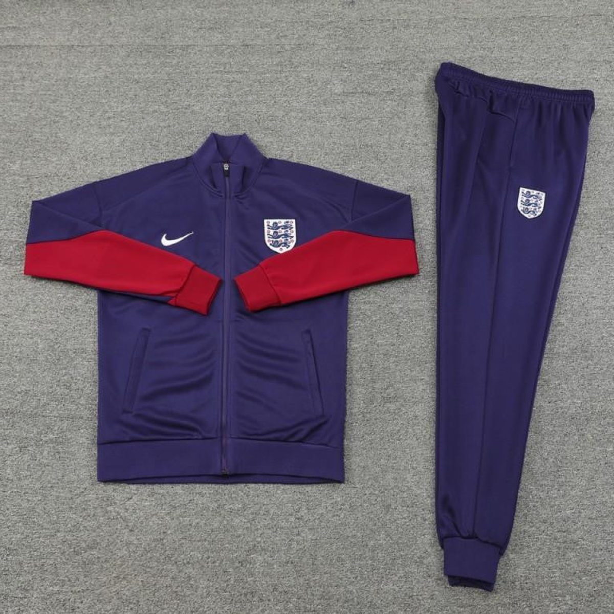 2024 England Navy Full Zipper Jacket +Long Pants