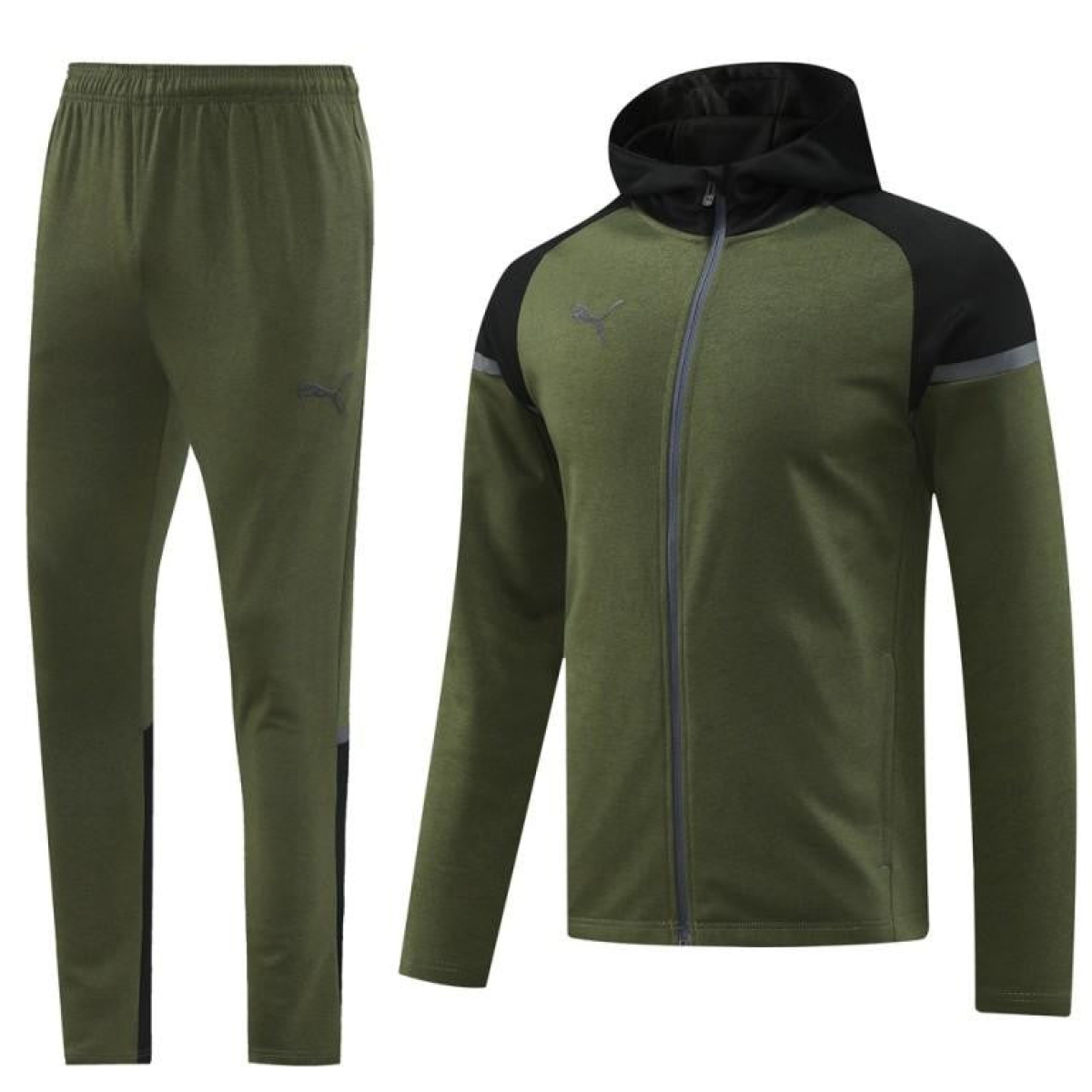 2024 Puma Dark Green Full Zipper Jacket +Long Pants