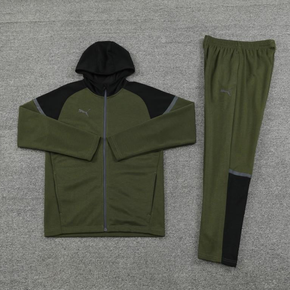 2024 Puma Dark Green Full Zipper Jacket +Long Pants