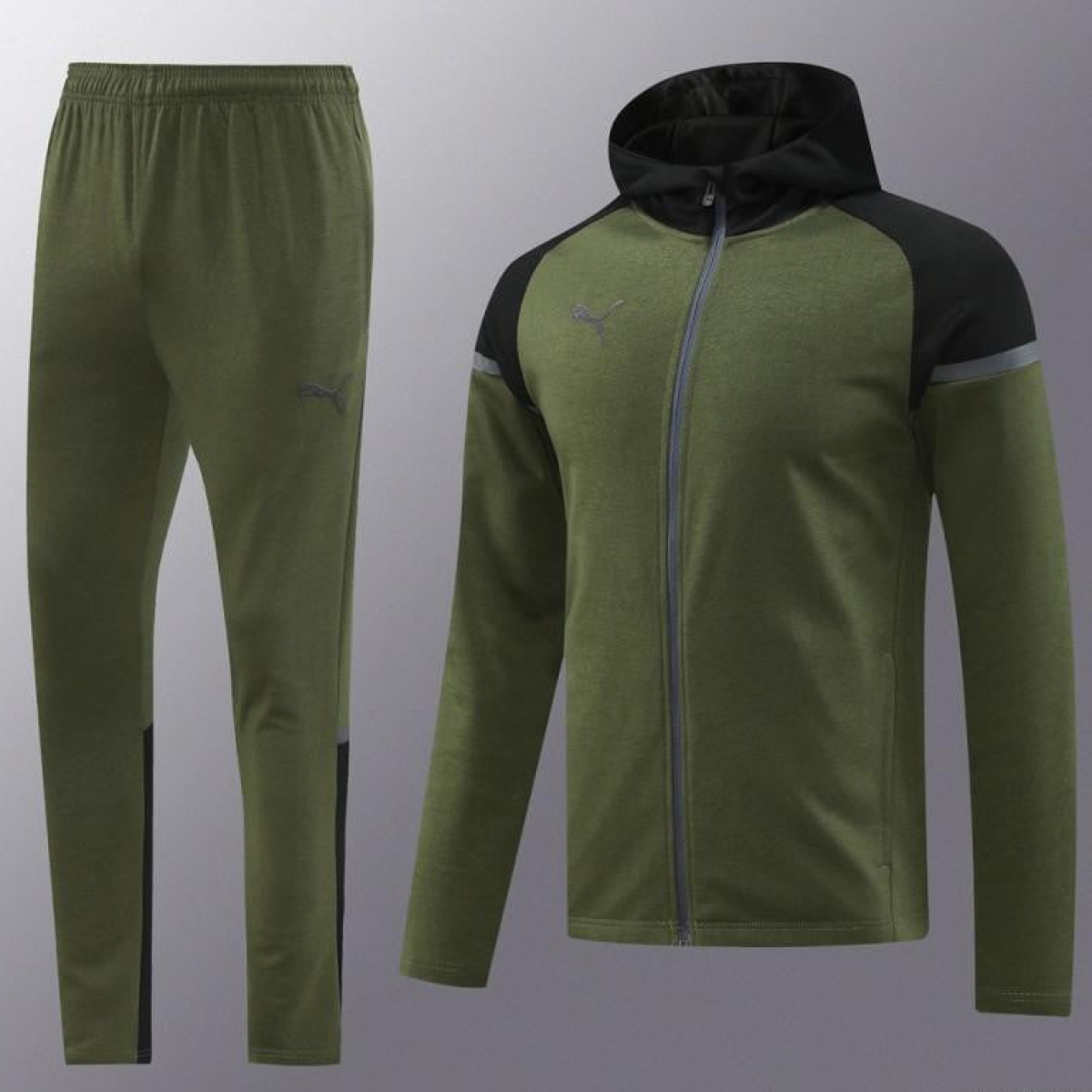 2024 Puma Dark Green Full Zipper Jacket +Long Pants