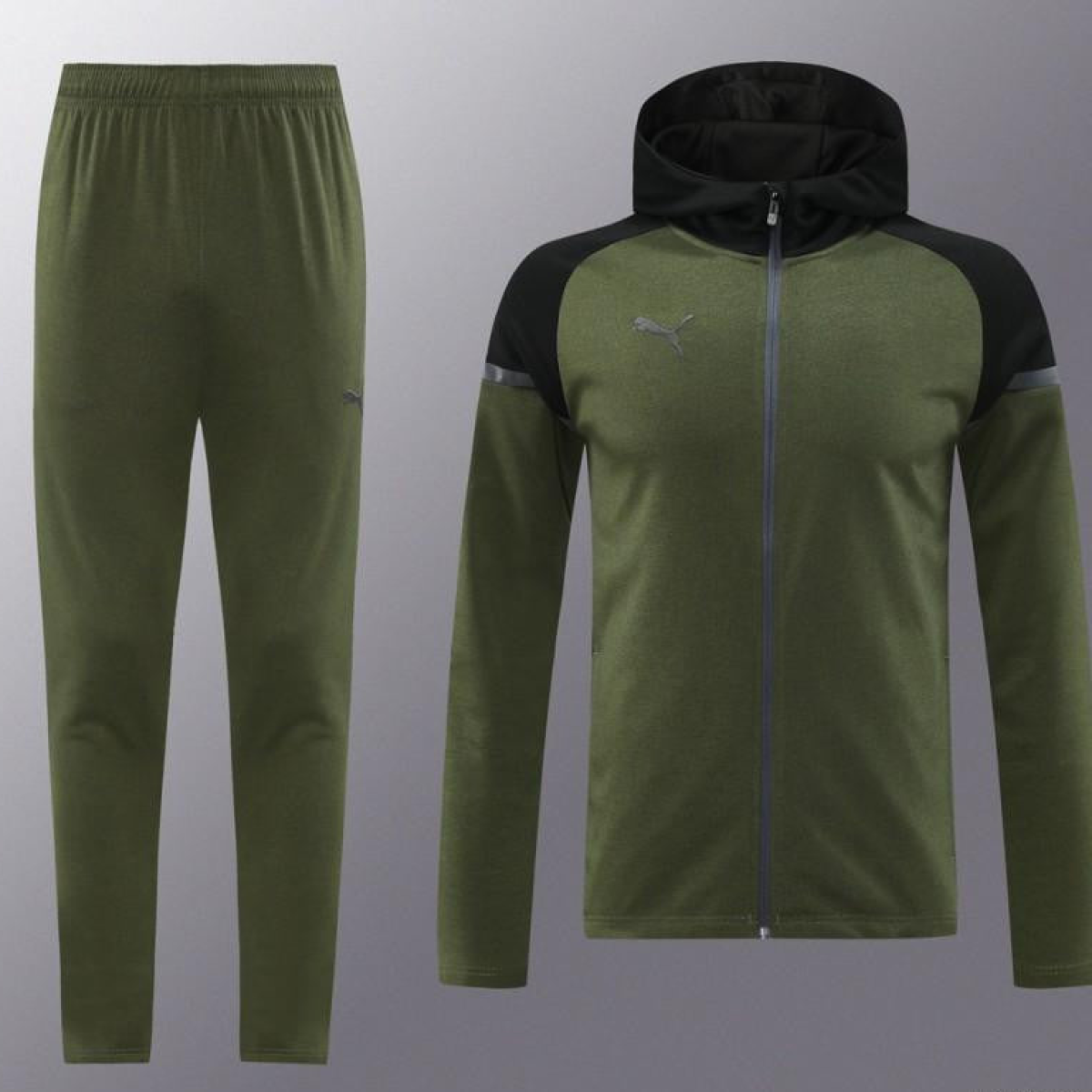 2024 Puma Dark Green Full Zipper Jacket +Long Pants
