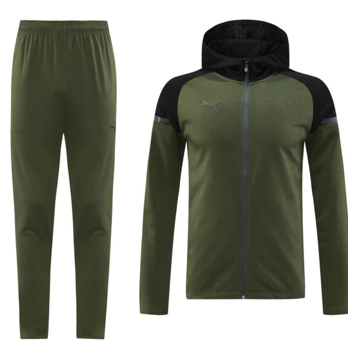 2024 Puma Dark Green Full Zipper Jacket +Long Pants