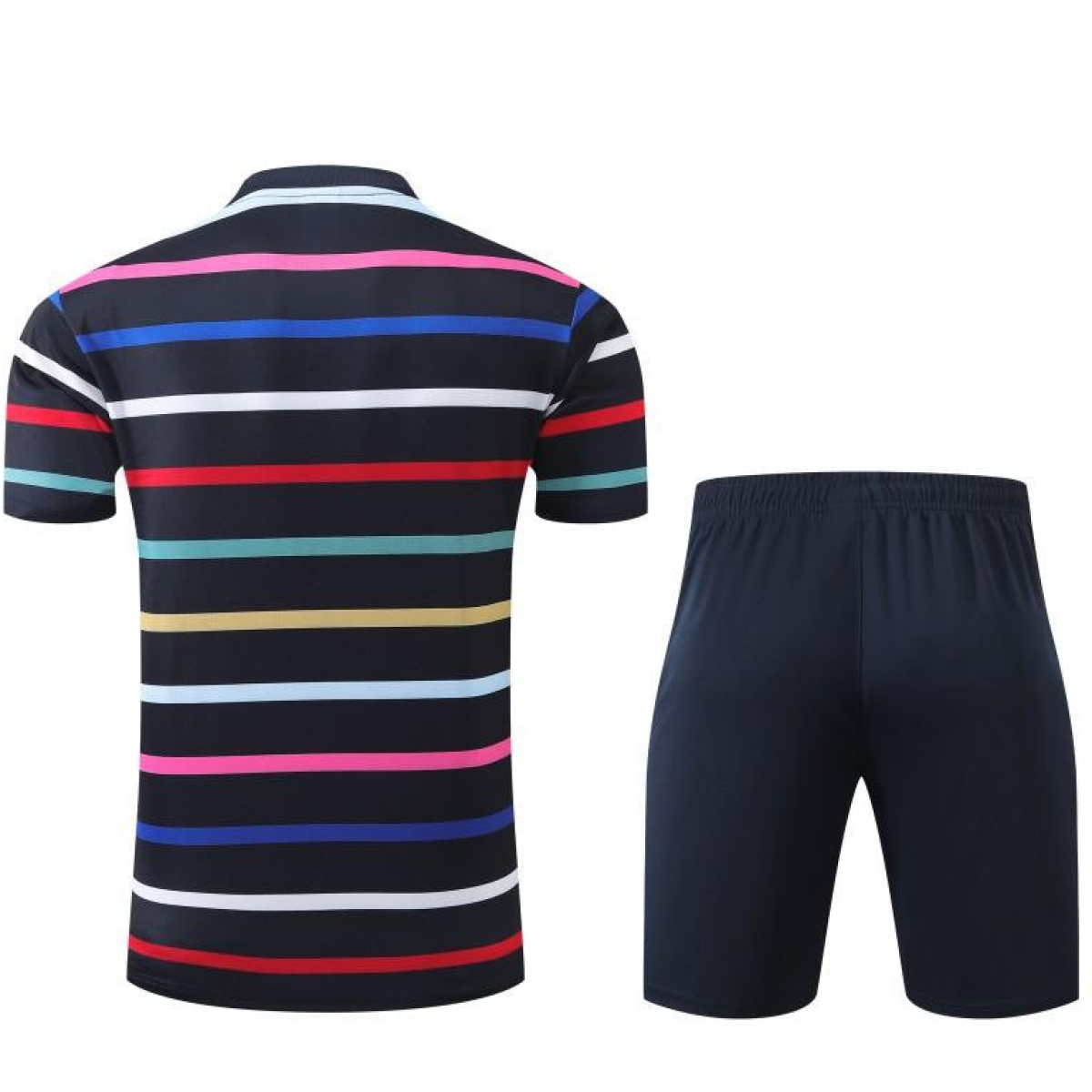 2024 France Navy Stripe Short Sleeve Jersey+Shorts