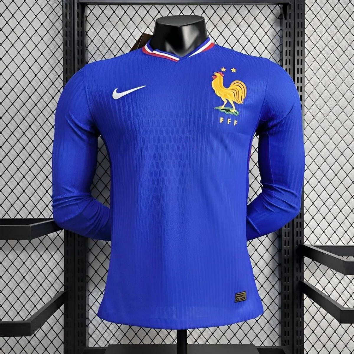 Player Version 2024 France Home Long Sleeve Jersey