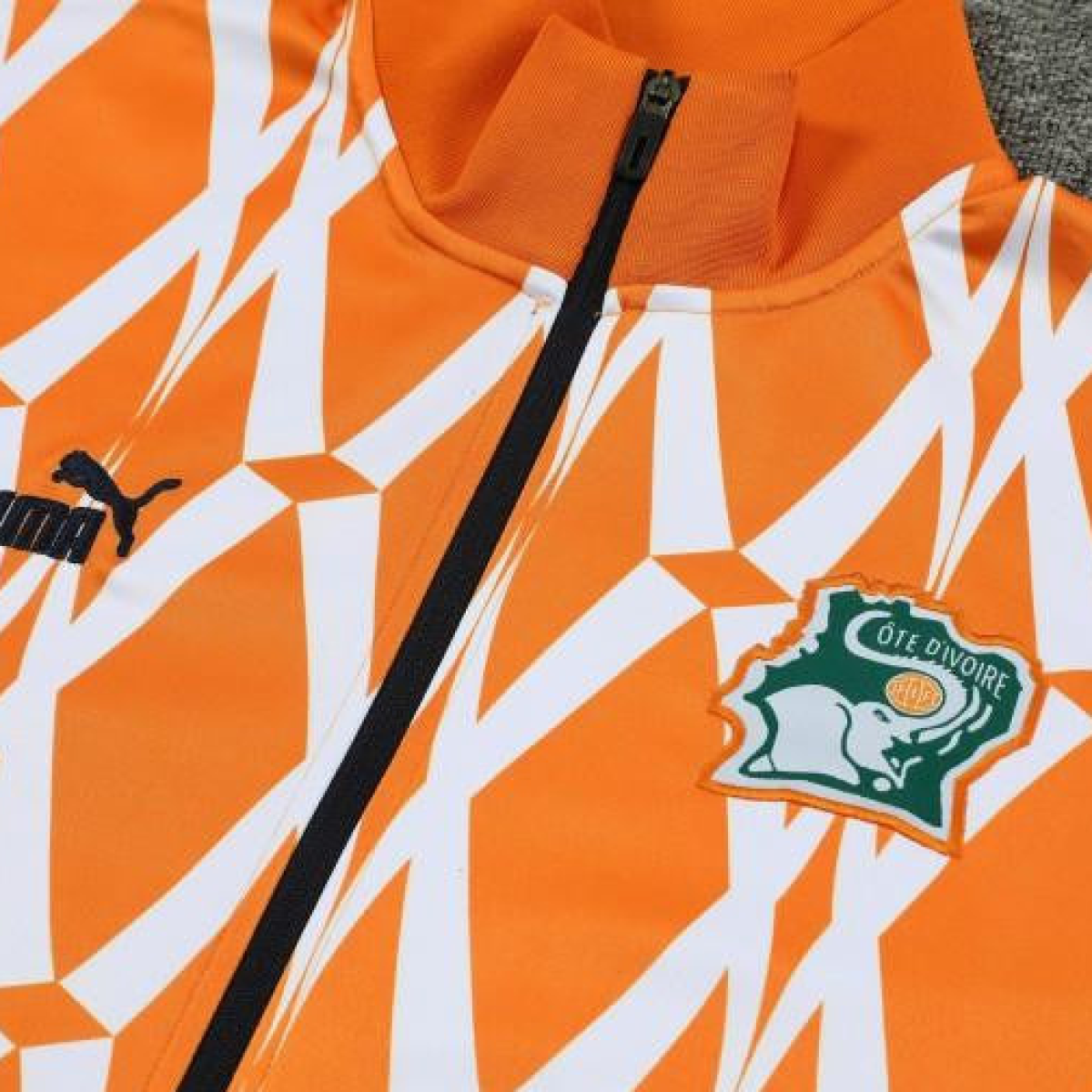 2024 Ivory Coast Orange Full Zipper Hoodie Jacket+Pants