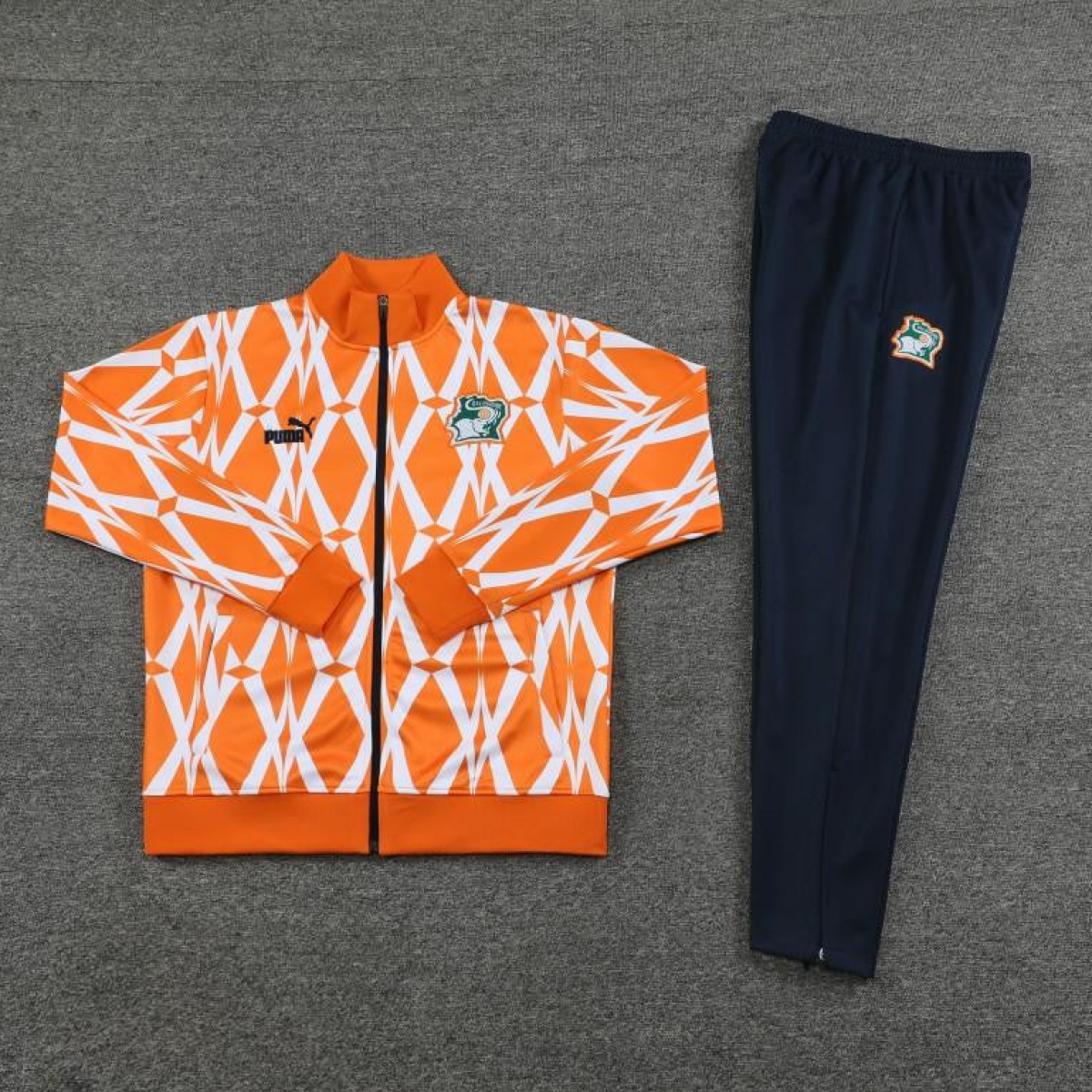 2024 Ivory Coast Orange Full Zipper Hoodie Jacket+Pants