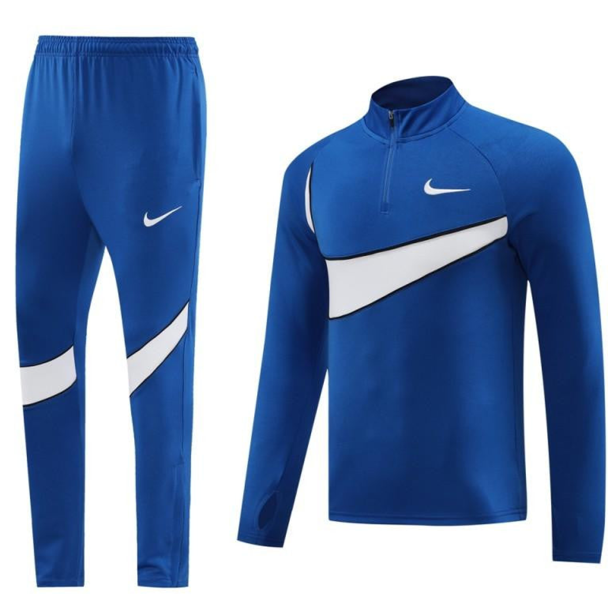 2024 Nike Blue/White Half Zipper Jacket+Pants
