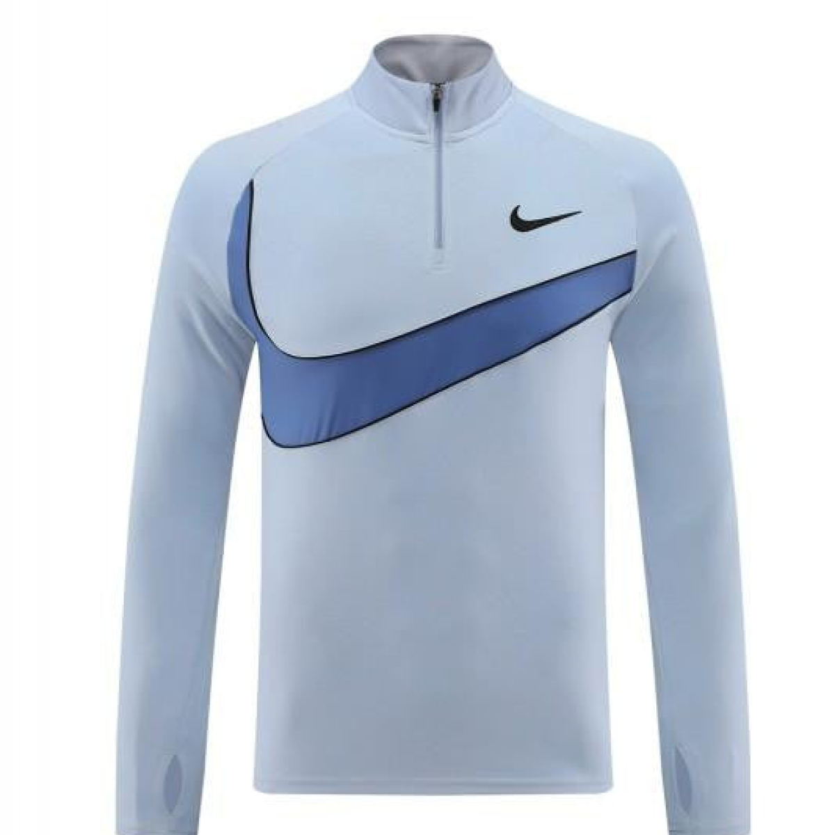 2024 Nike Light Blue Half Zipper Jacket+Pants