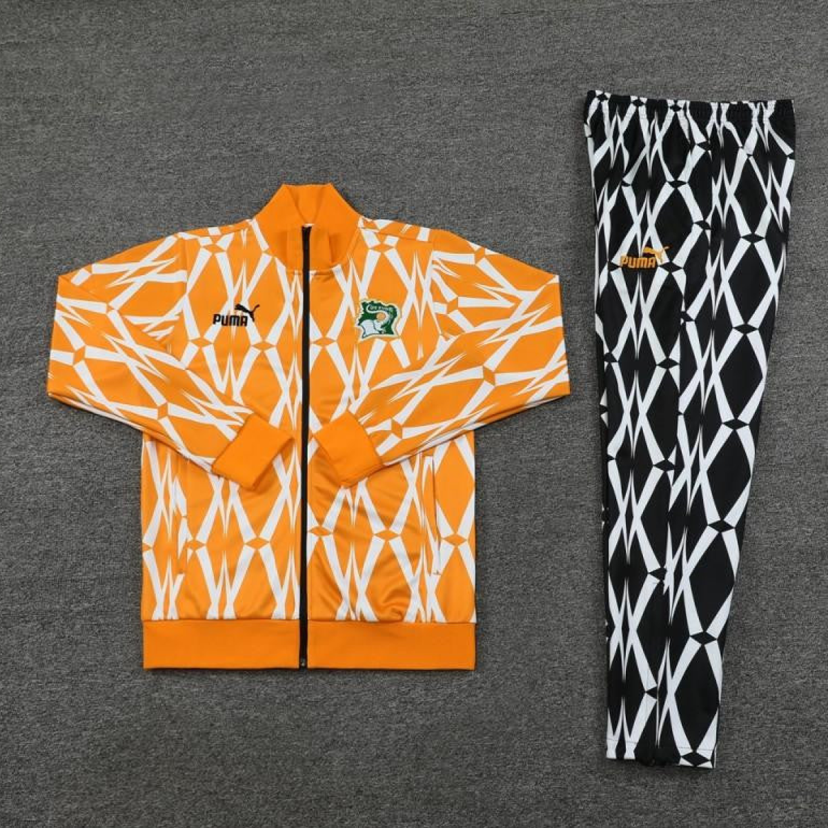 2024 Ivory Coast Orange Full Zipper Jacket+Pants