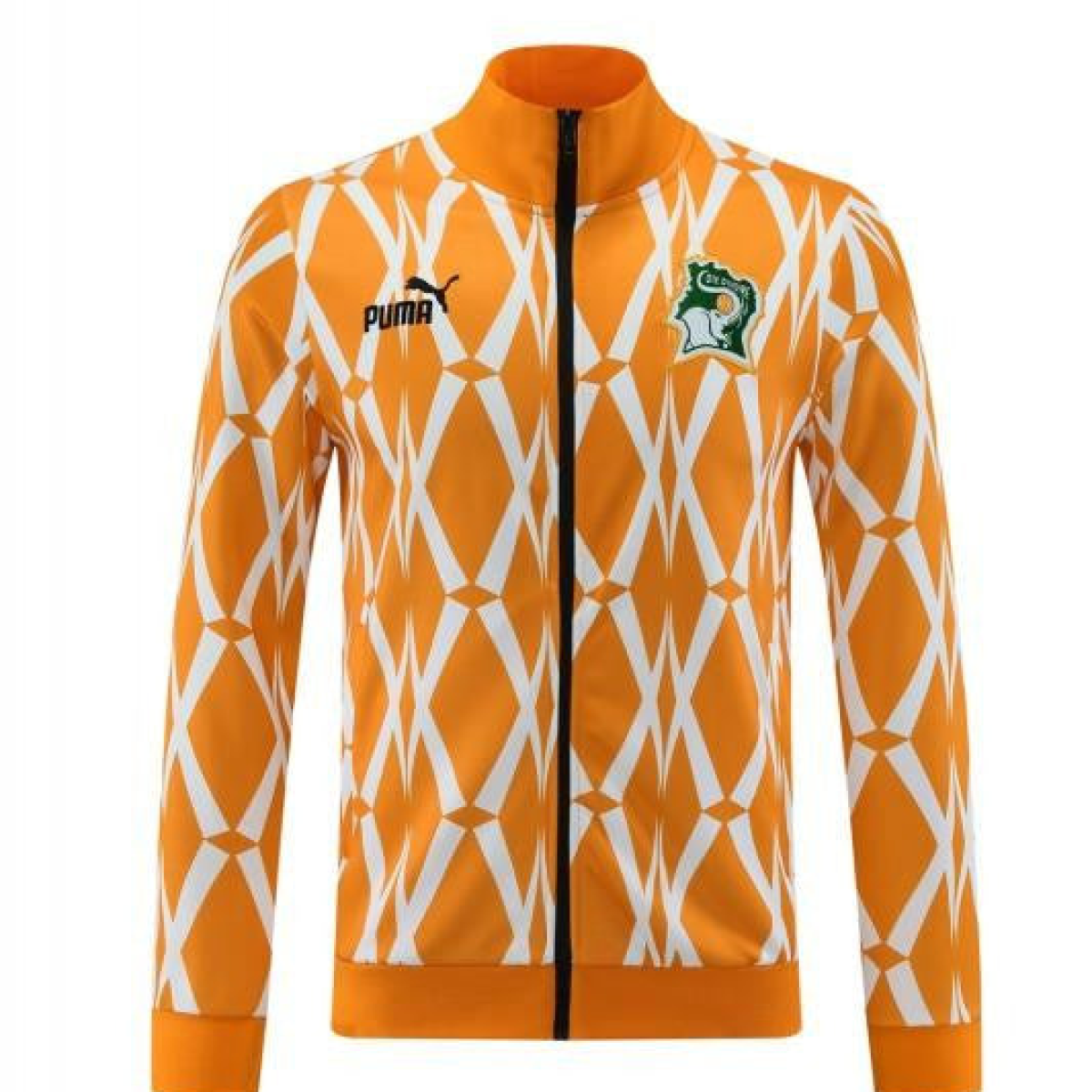 2024 Ivory Coast Orange Full Zipper Jacket+Pants
