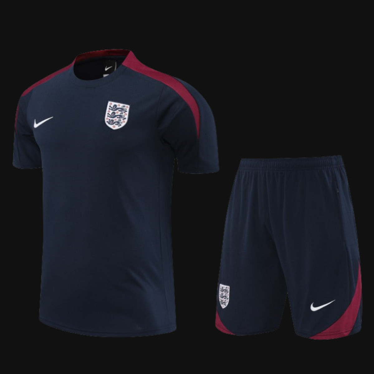 2024 England Navy Cotton Short Sleeve Jersey+Shorts