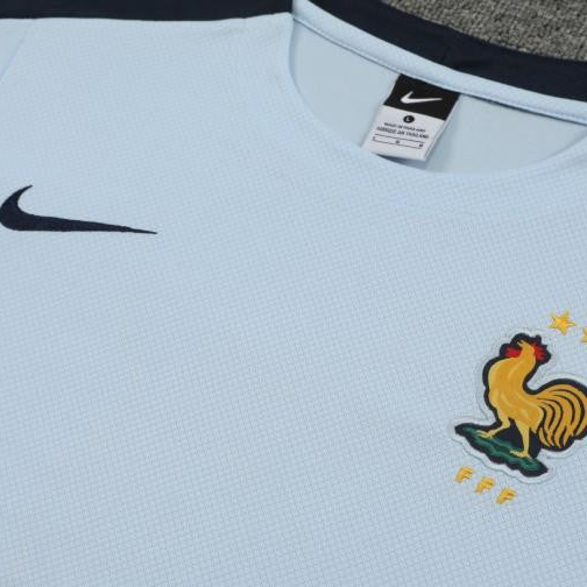 2024 France Light Blue Cotton Short Sleeve Jersey+Shorts