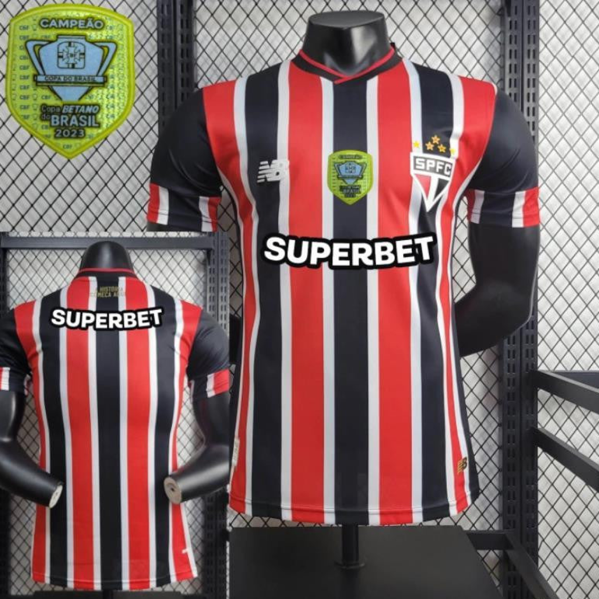 Player Version 2024/25 Sao Paulo Away Jersey + All Sponsored and Chest Patch
