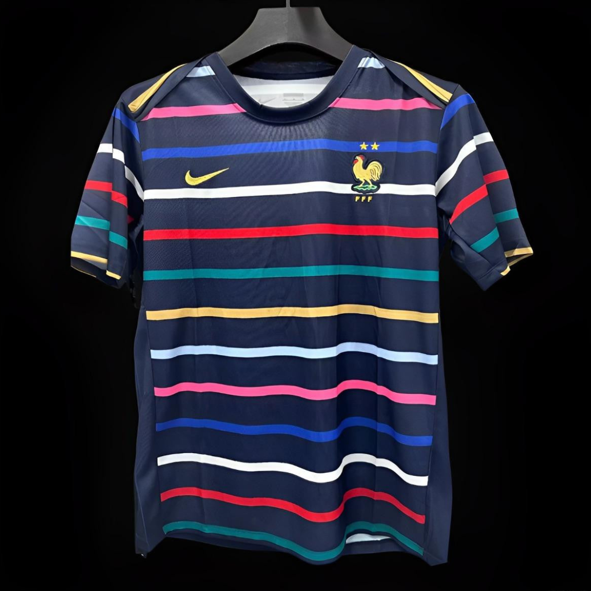 2024 France Training Mixed Color Stripe Jersey