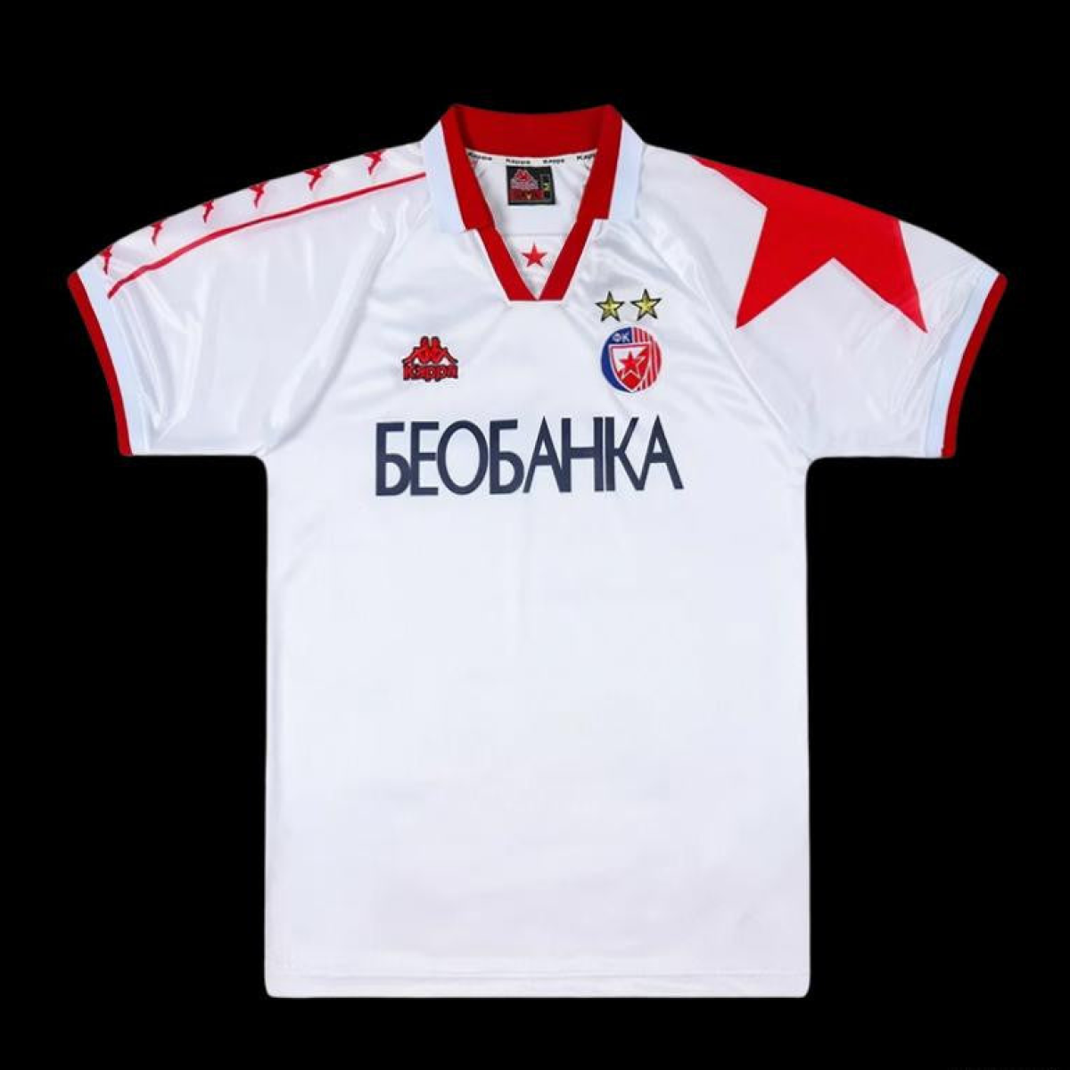 Retro 95/97 Red Star Belgrade Away White Jersey