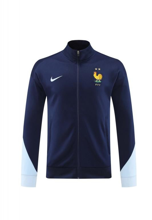 2024 France Navy Full Zipper Jacket +Long Pants