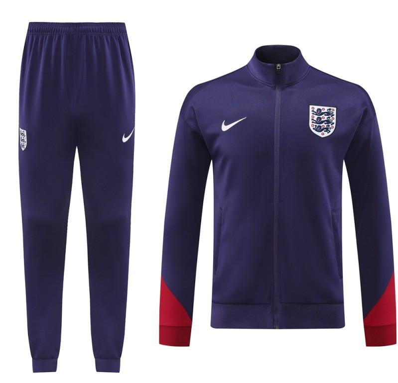 2024 England Navy Full Zipper Jacket +Long Pants