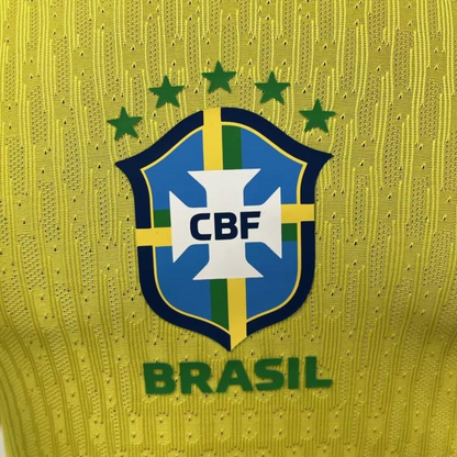 Player Version 2025 Brazil Home Long Sleeve Jersey