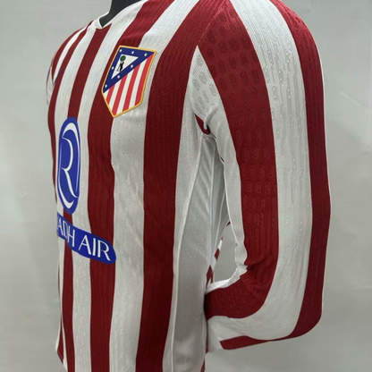 2025/26 Player Version Atletico Madrid Home Long Sleeve Jersey