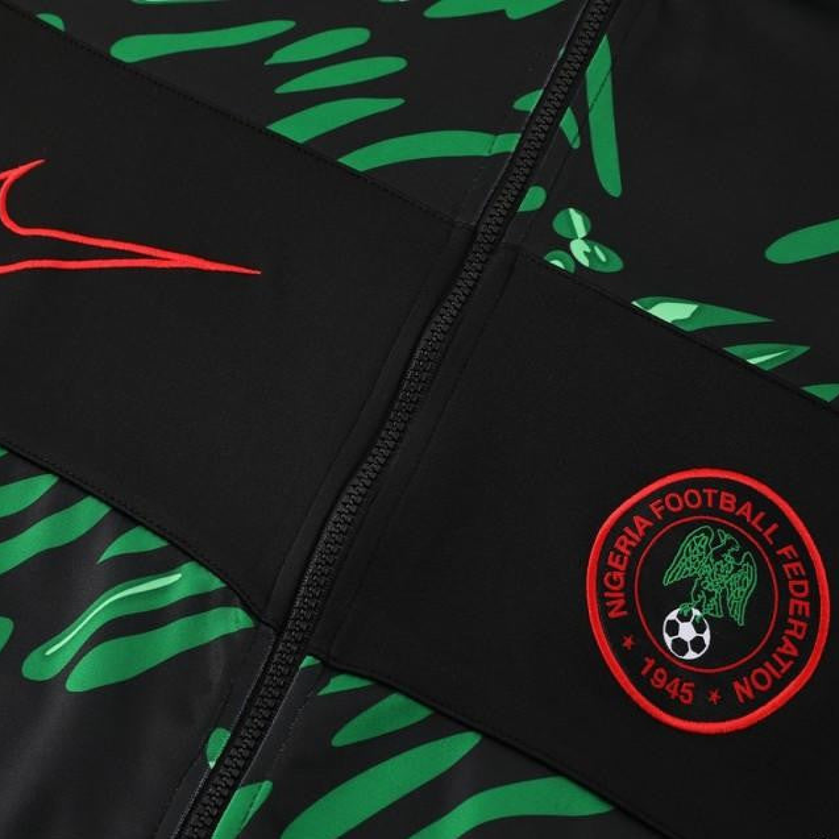 2024 Nigeria Black/Green Full Zipper Jacket +Long Pants