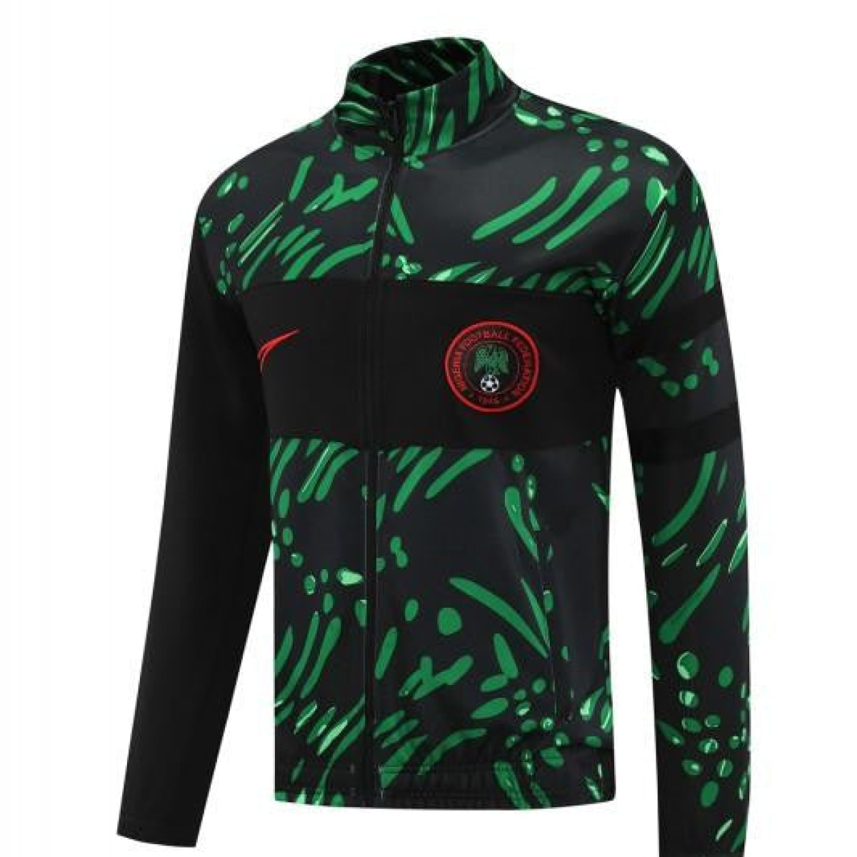 2024 Nigeria Black/Green Full Zipper Jacket +Long Pants