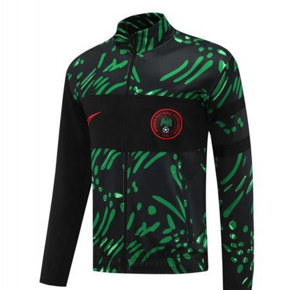 2024 Nigeria Black/Green Full Zipper Jacket +Long Pants