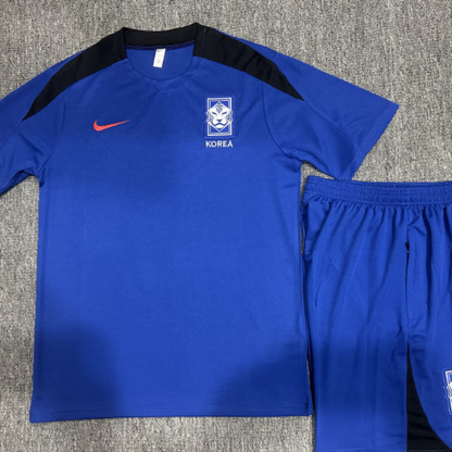 2024 Kids South Korea Blue Short Sleeve Jersey+Shorts
