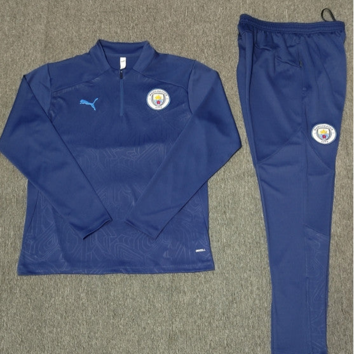 24/25 Kids Manchester City Navy Half Zipper Jacket+Long Pants