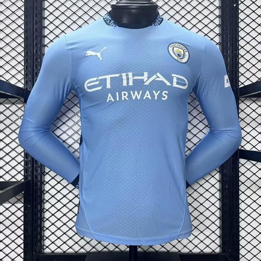 Player Version 24/25 Manchester City Home Long Sleeve Jersey