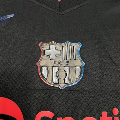 24/25 Kids Barcelona Away Black Jersey