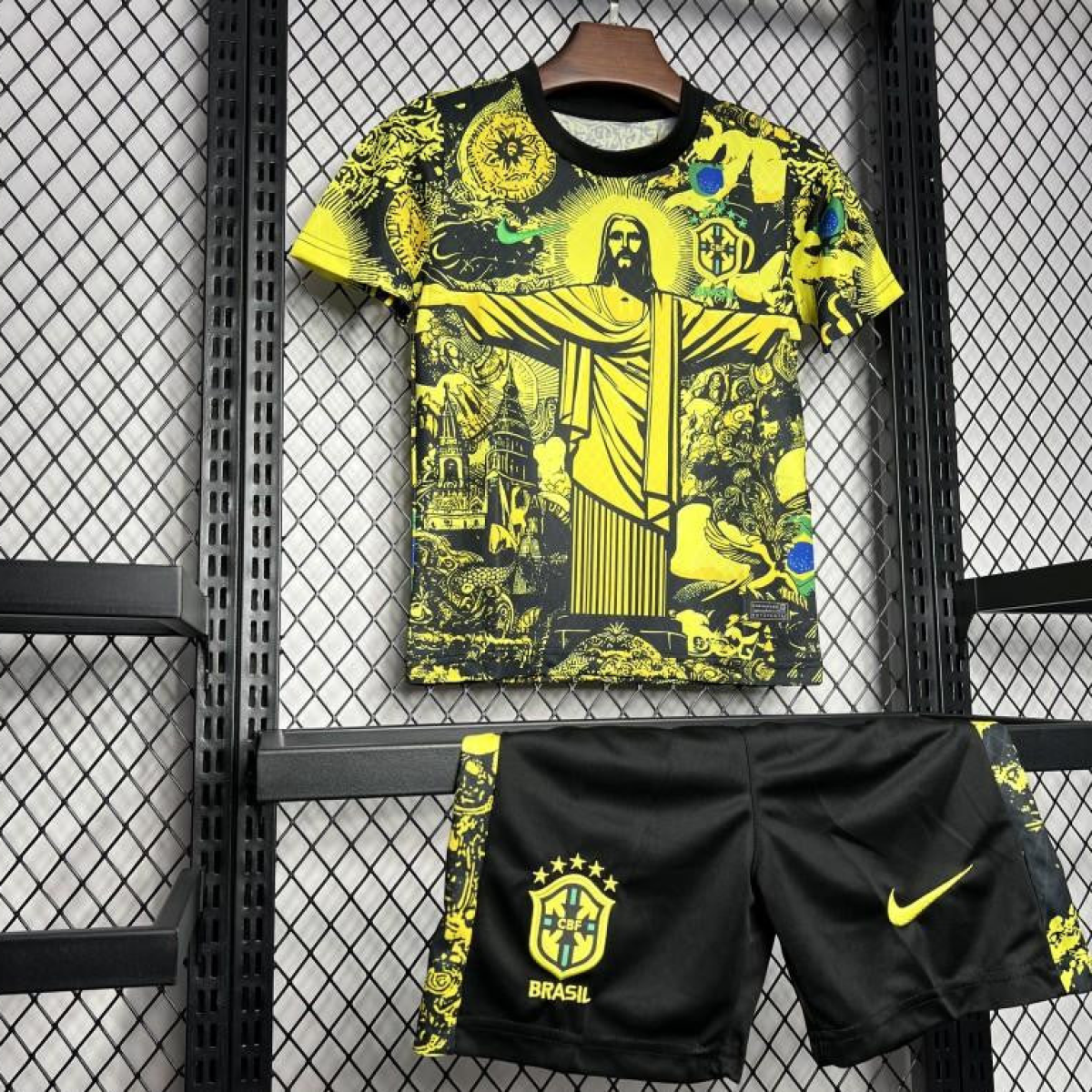 2024 Kids Brazil Christ The Redeemer Yellow Special Jersey