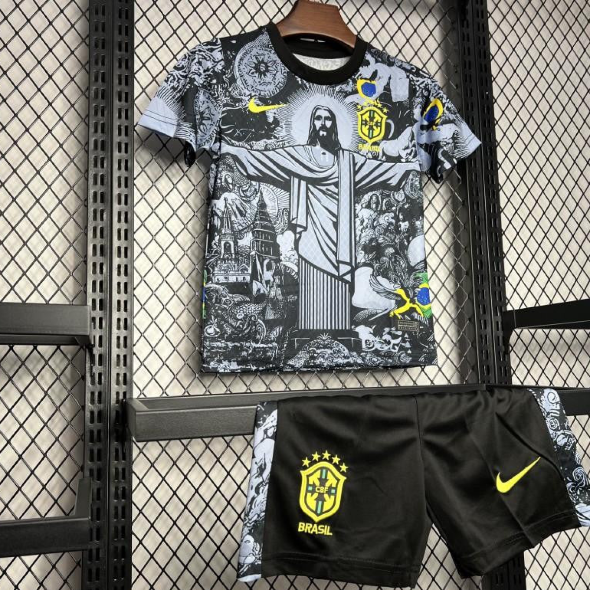 2024 Kids Brazil Christ The Redeemer Grey Special Jersey