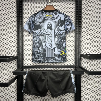 2024 Kids Brazil Christ The Redeemer Grey Special Jersey