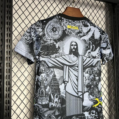 2024 Kids Brazil Christ The Redeemer Grey Special Jersey