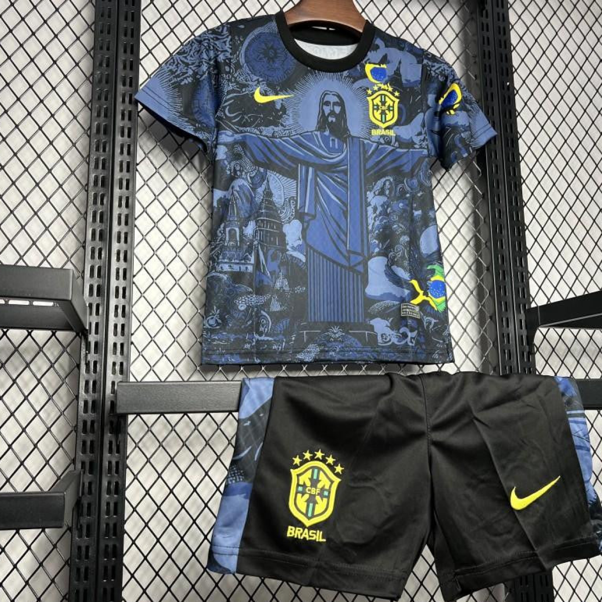 2024 Kids Brazil Christ The Redeemer Dark Blue Special Jersey