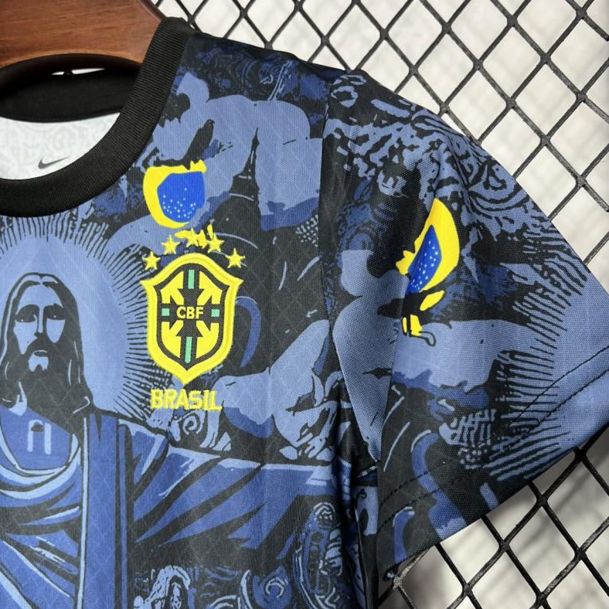 2024 Kids Brazil Christ The Redeemer Dark Blue Special Jersey