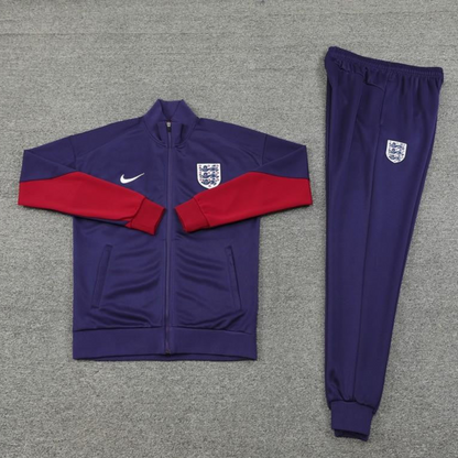 2024 England Navy Full Zipper Jacket +Long Pants