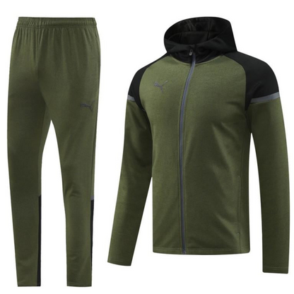 2024 Puma Dark Green Full Zipper Jacket +Long Pants