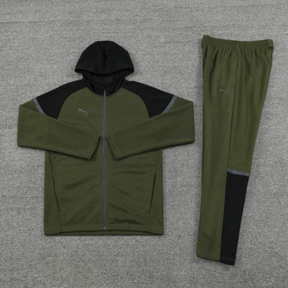 2024 Puma Dark Green Full Zipper Jacket +Long Pants