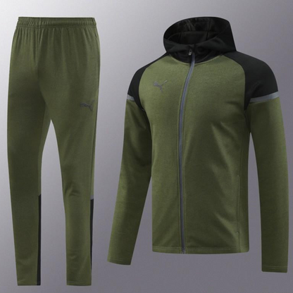 2024 Puma Dark Green Full Zipper Jacket +Long Pants