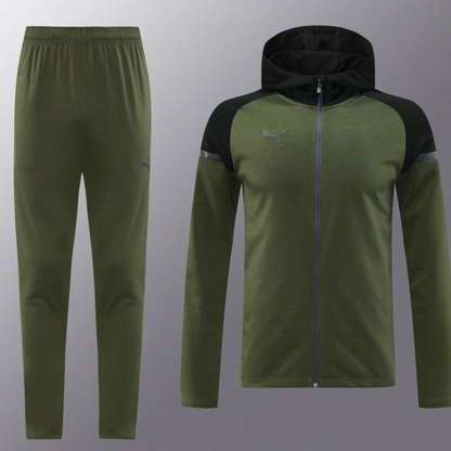 2024 Puma Dark Green Full Zipper Jacket +Long Pants