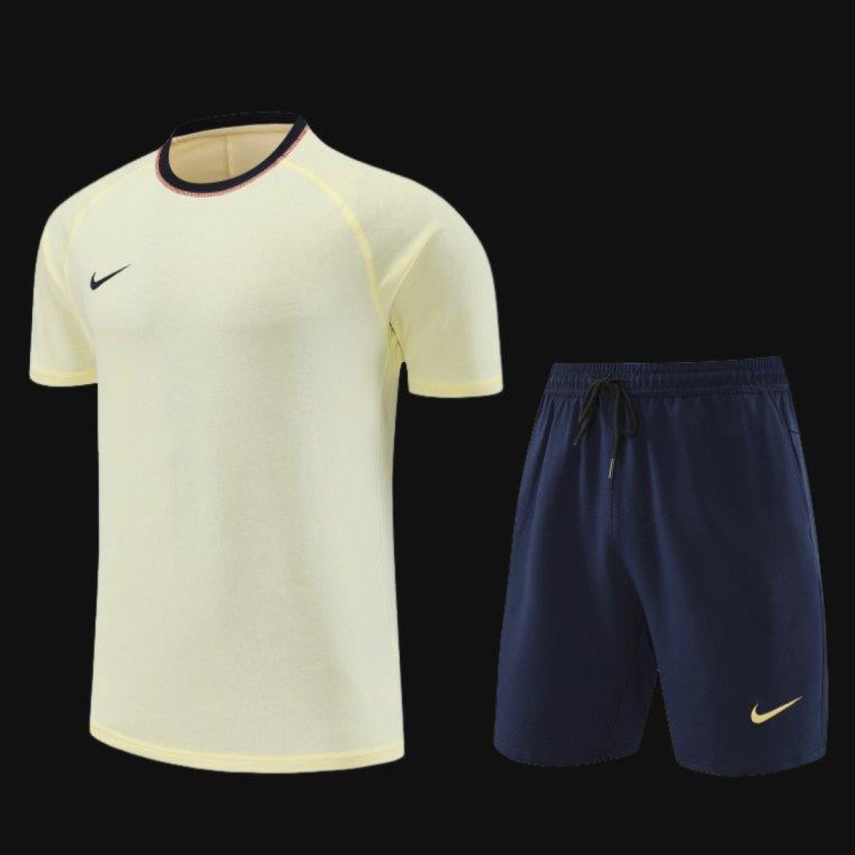 2024 Nike Beige Cotton Short Sleeve Jersey+Shorts