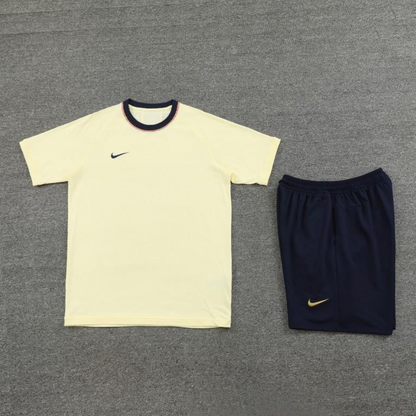 2024 Nike Beige Cotton Short Sleeve Jersey+Shorts