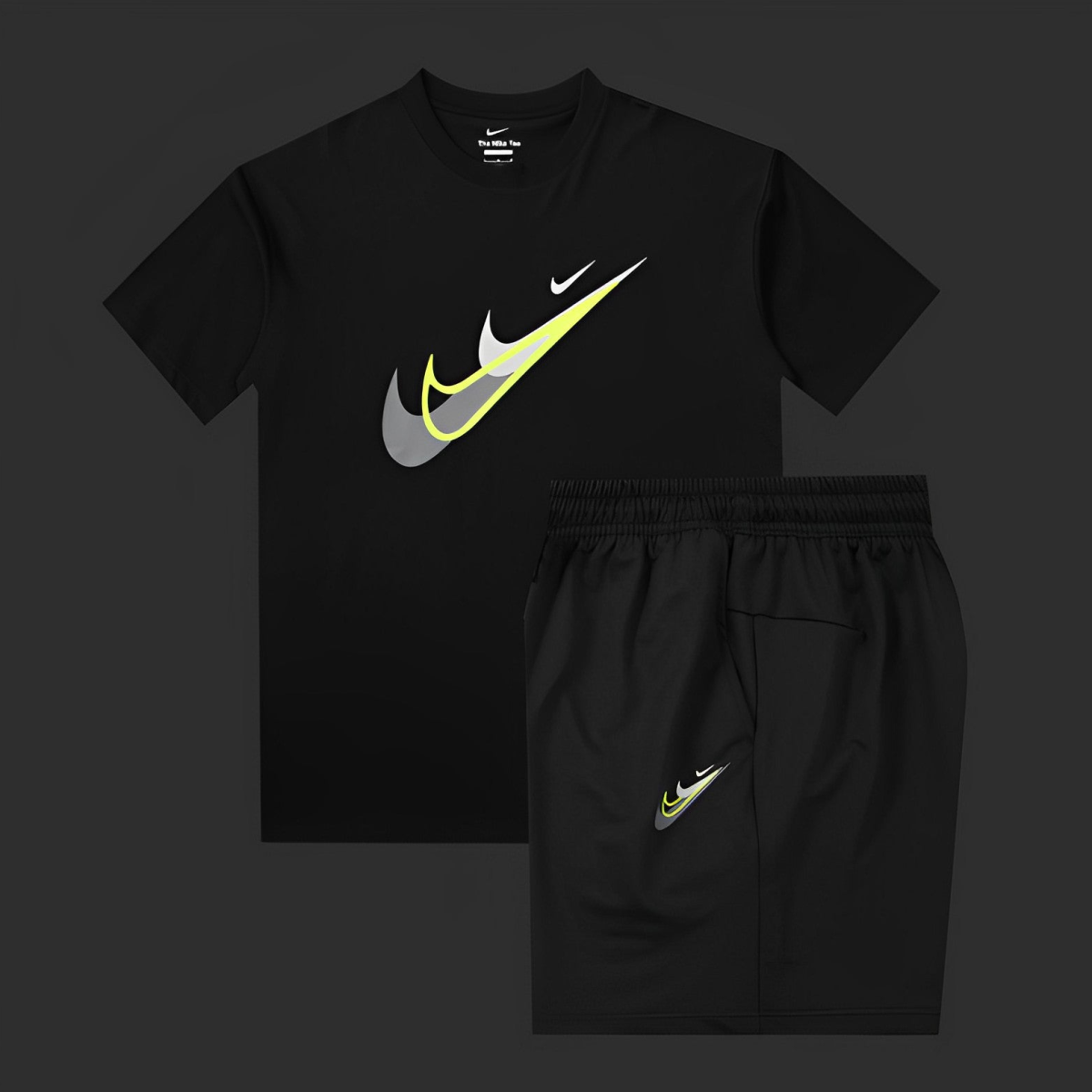 2024 Nike Black Cotton Short Sleeve Jersey+Shorts