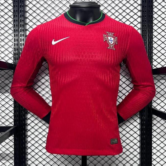 Player Version 2024 Portugal Home Long Sleeve Jersey