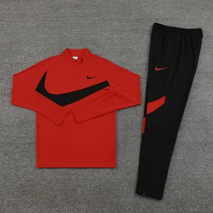 2024 Nike Red/Black Half Zipper Jacket+Pants