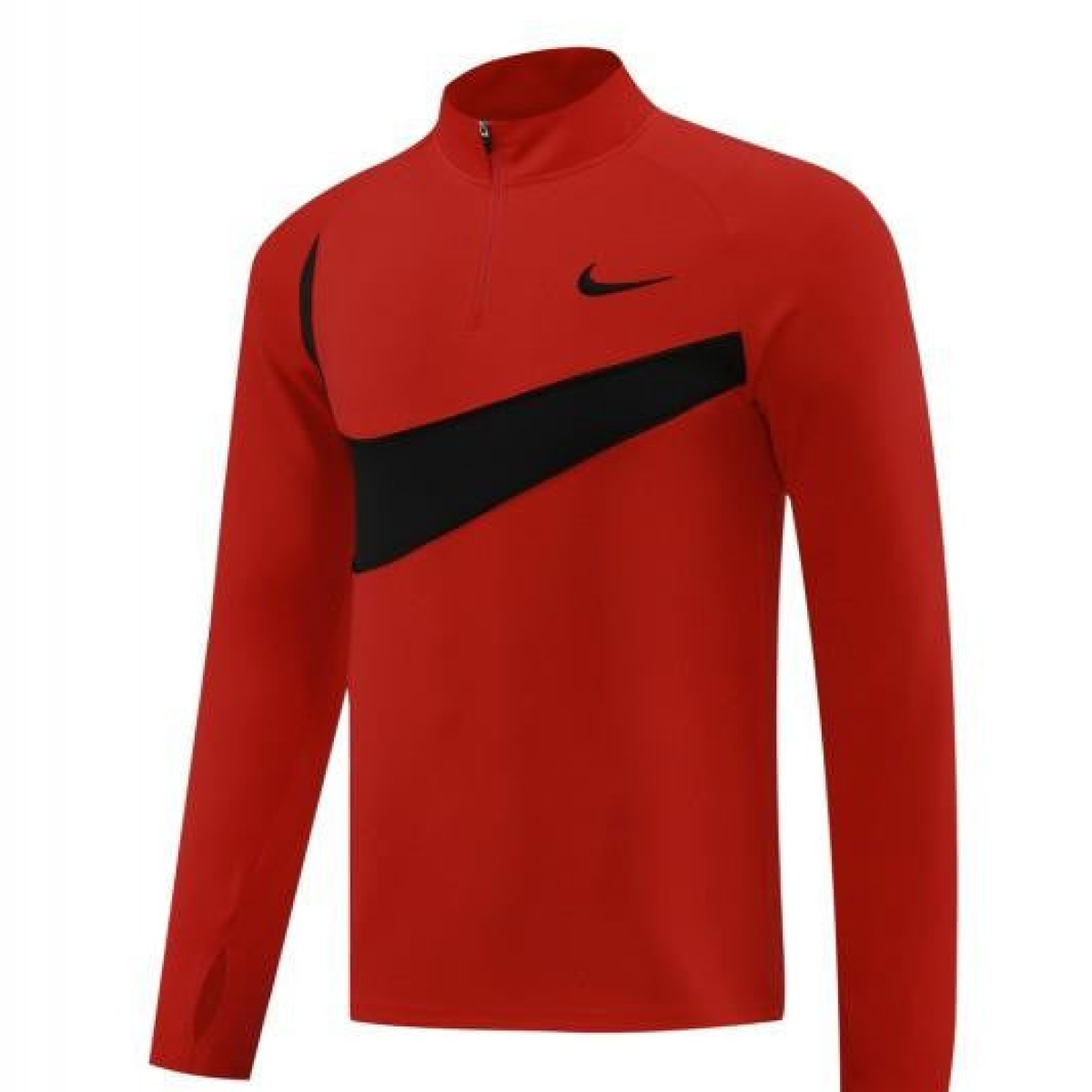 2024 Nike Red/Black Half Zipper Jacket+Pants